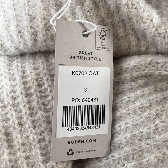 Boden Womens Fluffy Ribbed Wool Mohair Blend Duster Coatigan Size S NWT in Oat - Picture 7 of 8